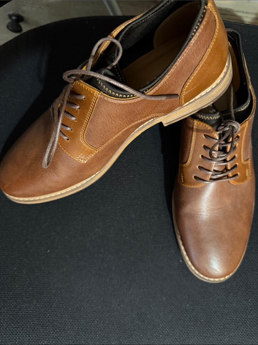 Seven7 Brown & Tan Leather-Style Lace-Up Oxfords